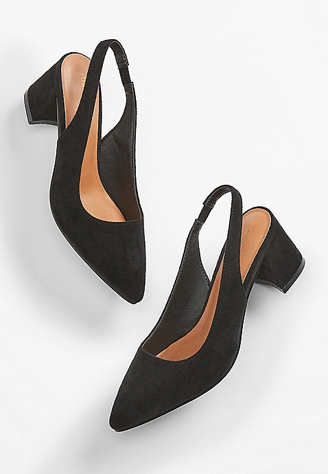 Black Lily Sling Back Block Heel | Maurices