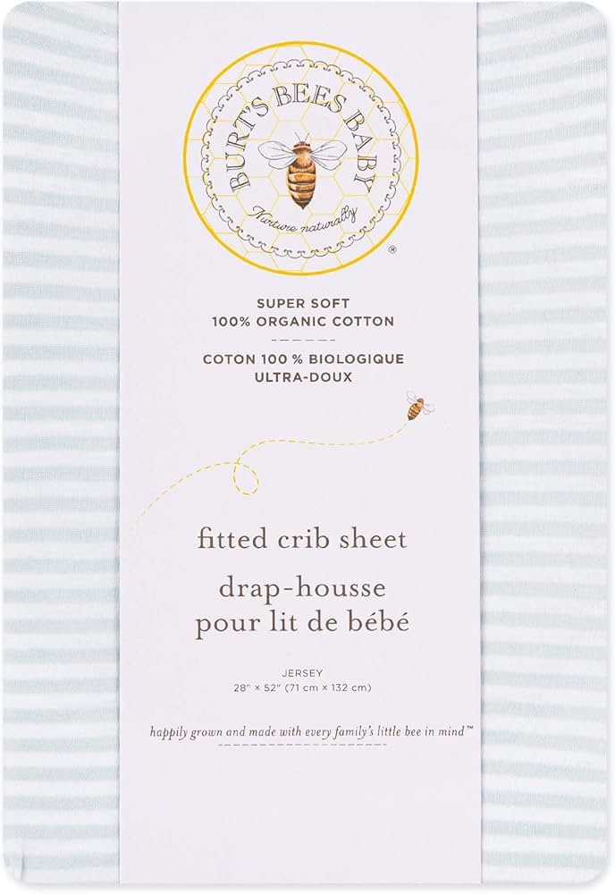 Burt's Bees Baby - Fitted Crib Sheet, Girls & Unisex 100% Organic Cotton | Amazon (US)