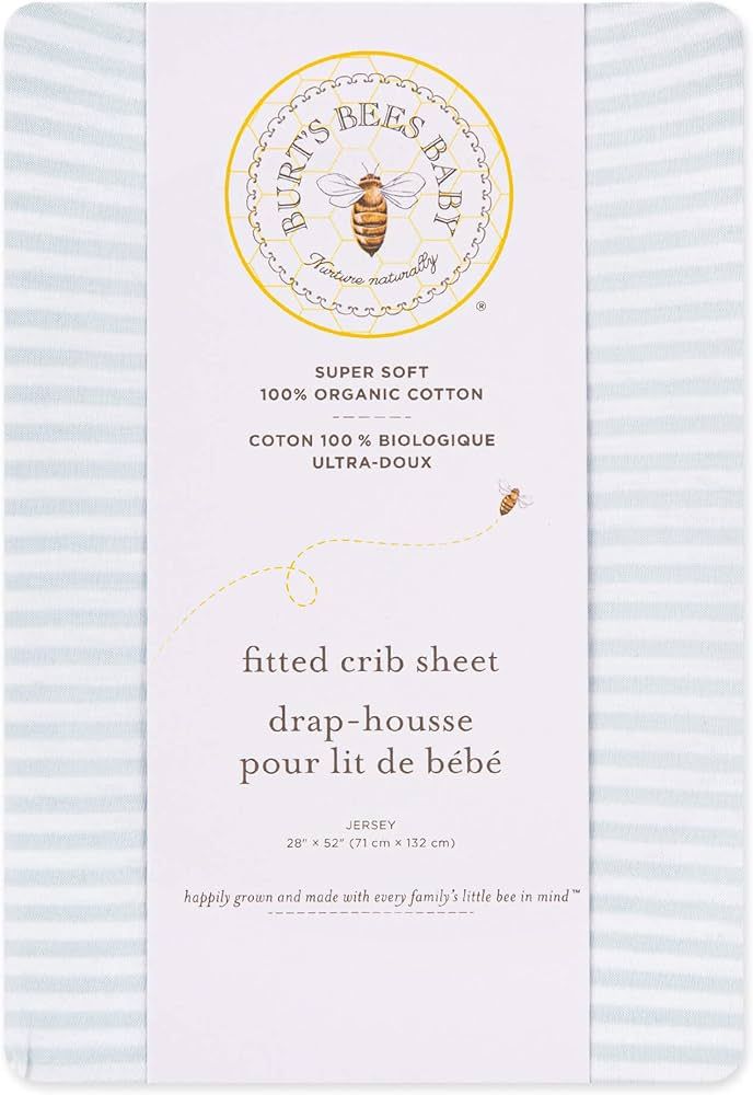 Burt's Bees Baby - Fitted Crib Sheet, Girls & Unisex 100% Organic Cotton | Amazon (US)
