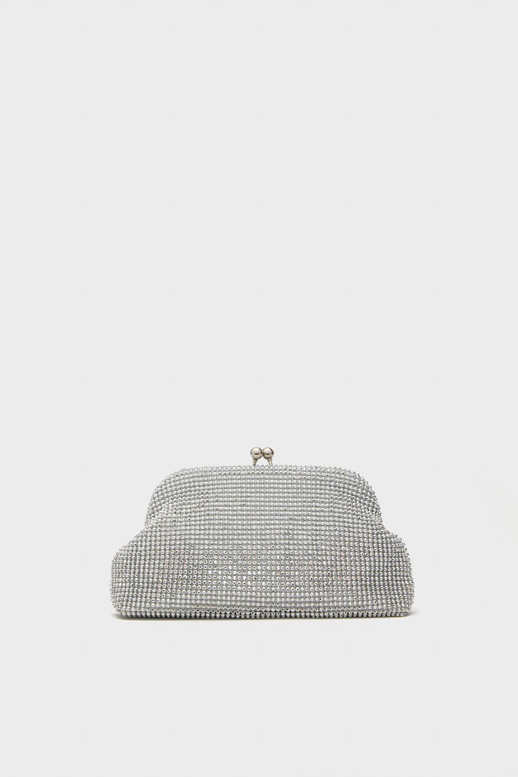 Silver Ela Crystal Mesh Clutch | Tuckernuck (US)