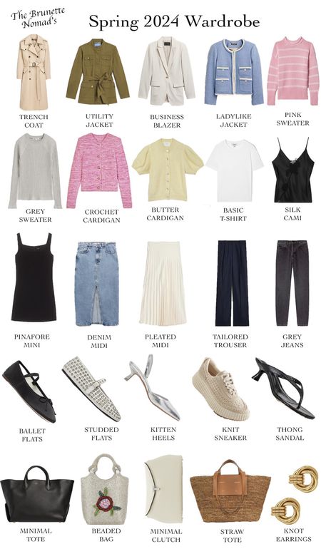Spring 2024 capsule wardrobe ❤️ For all the pieces head to thebrunettenomad.com 
#capsulewardrobe #springfashion #spring2024