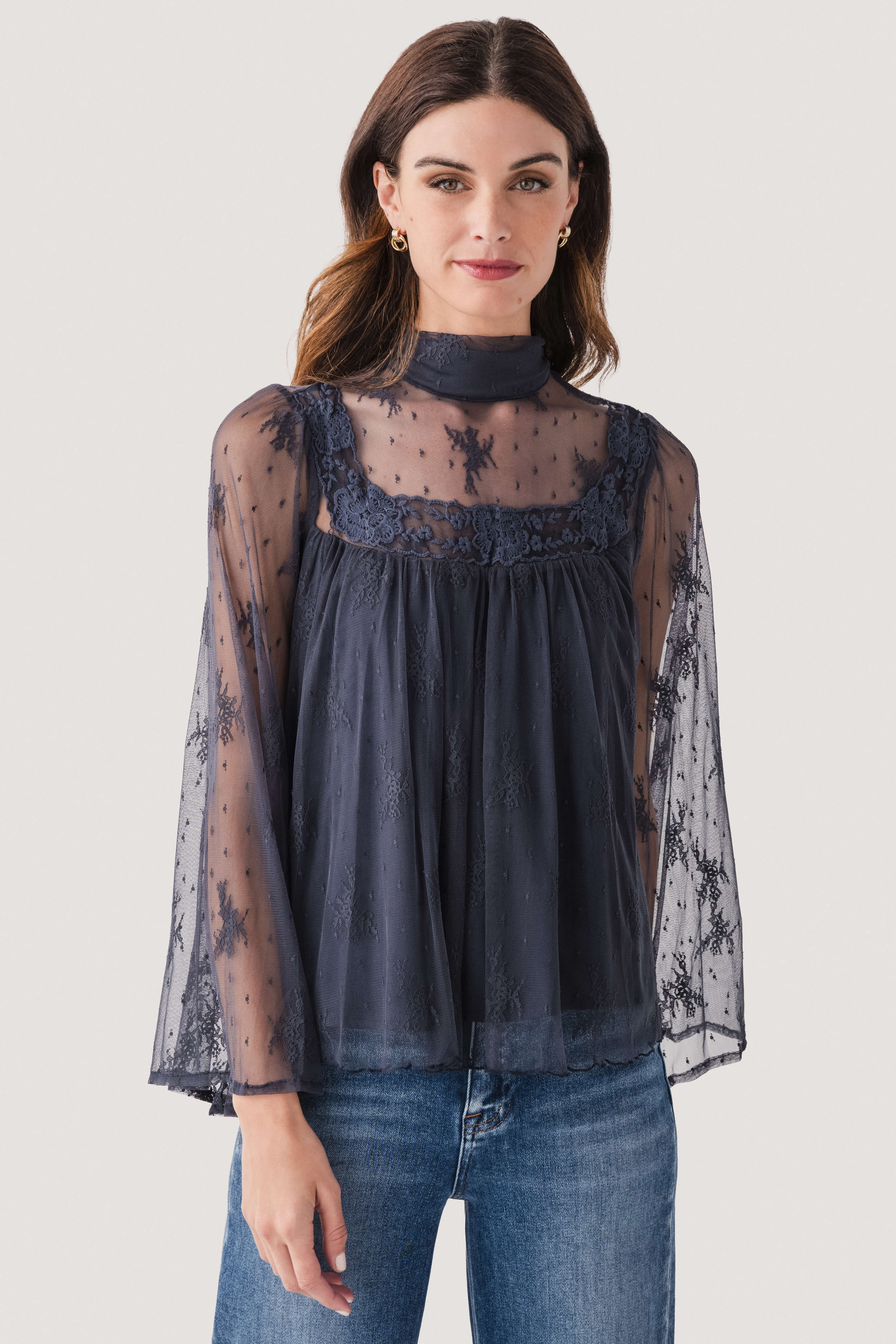 By Together Fairy Kissed Mock Lace Top | Social Threads