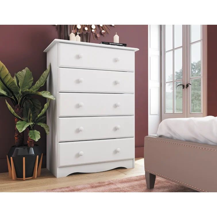 Wales 5 Drawer 31.75'' W Solid Wood Chest | Wayfair North America