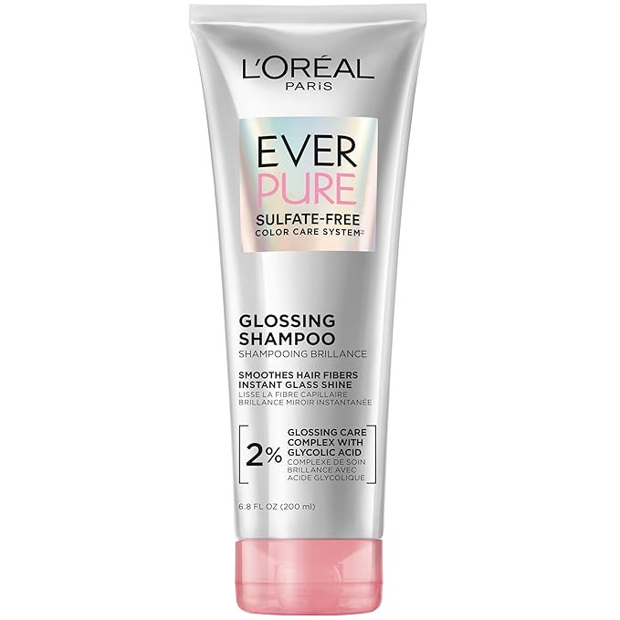L'Oreal Paris Glossing Sulfate Free Shampoo with Glycolic Acid, Hair Care for Lasting Shine and S... | Amazon (US)