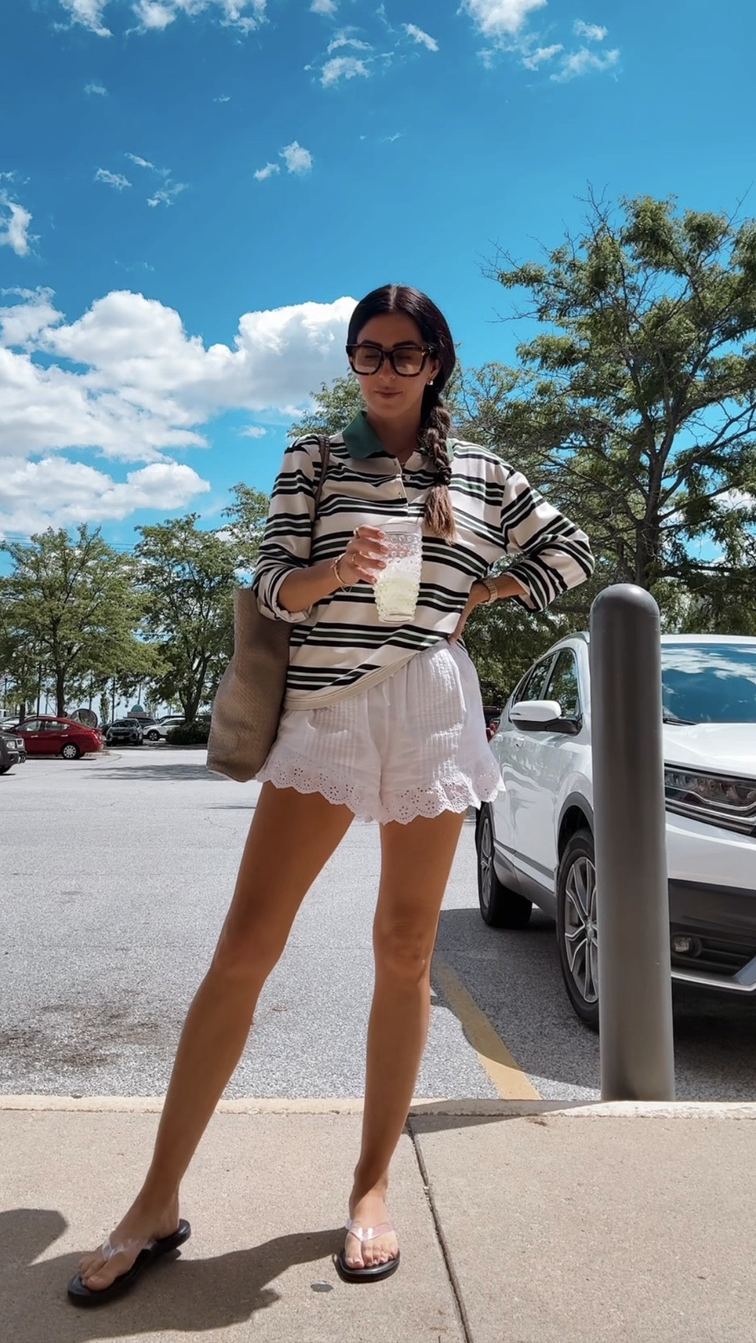 Casual summer outfit! 

Amazon polo : medium 
Eyelet white shorts: small

#LTKootd #LTKmomlife #LTKOver40