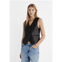 Stradivarius Short faux leather waistcoat Black L | Stradivarius (UK)