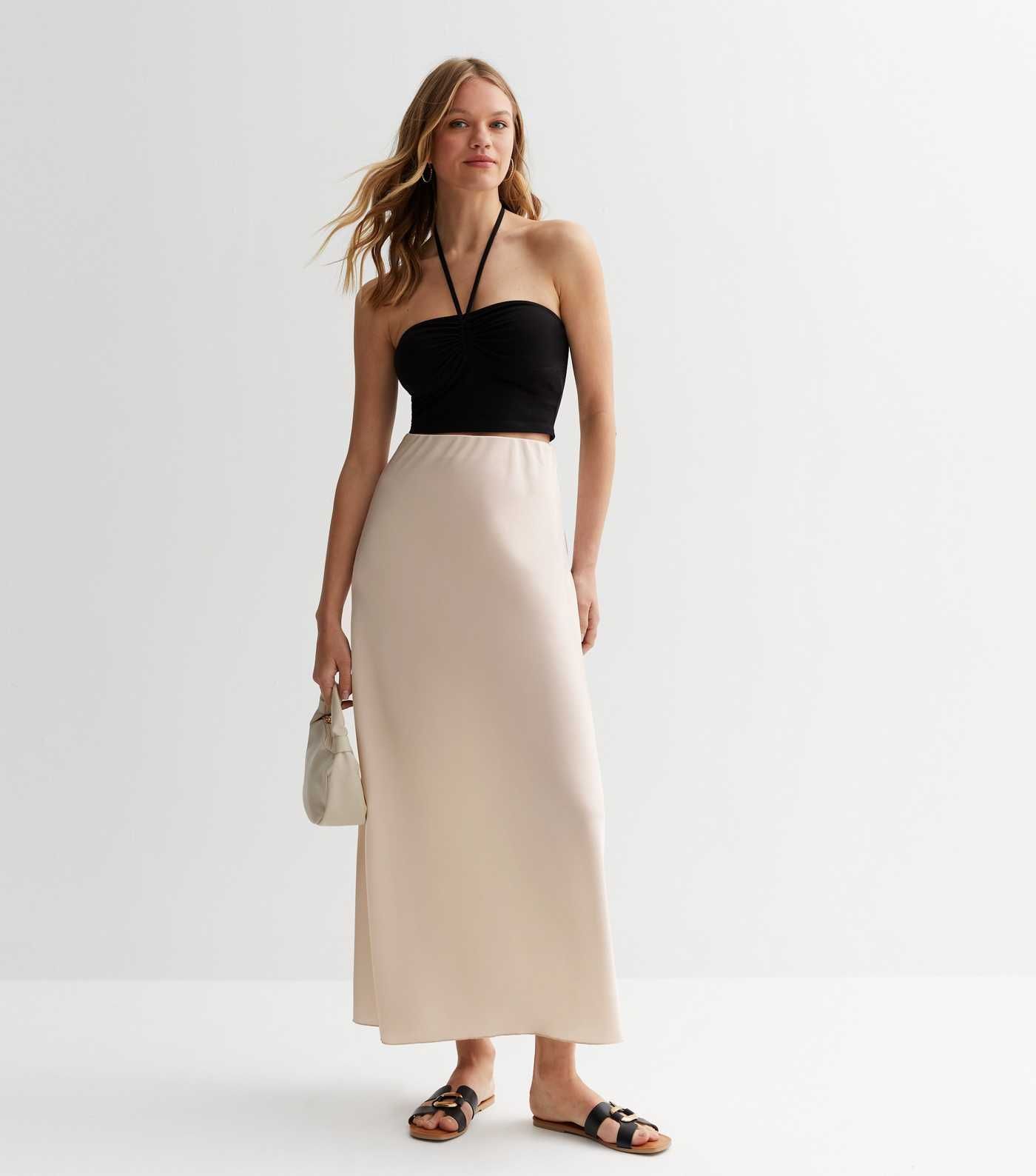 Urban Bliss Stone Satin Maxi Skirt | New Look | New Look (UK)