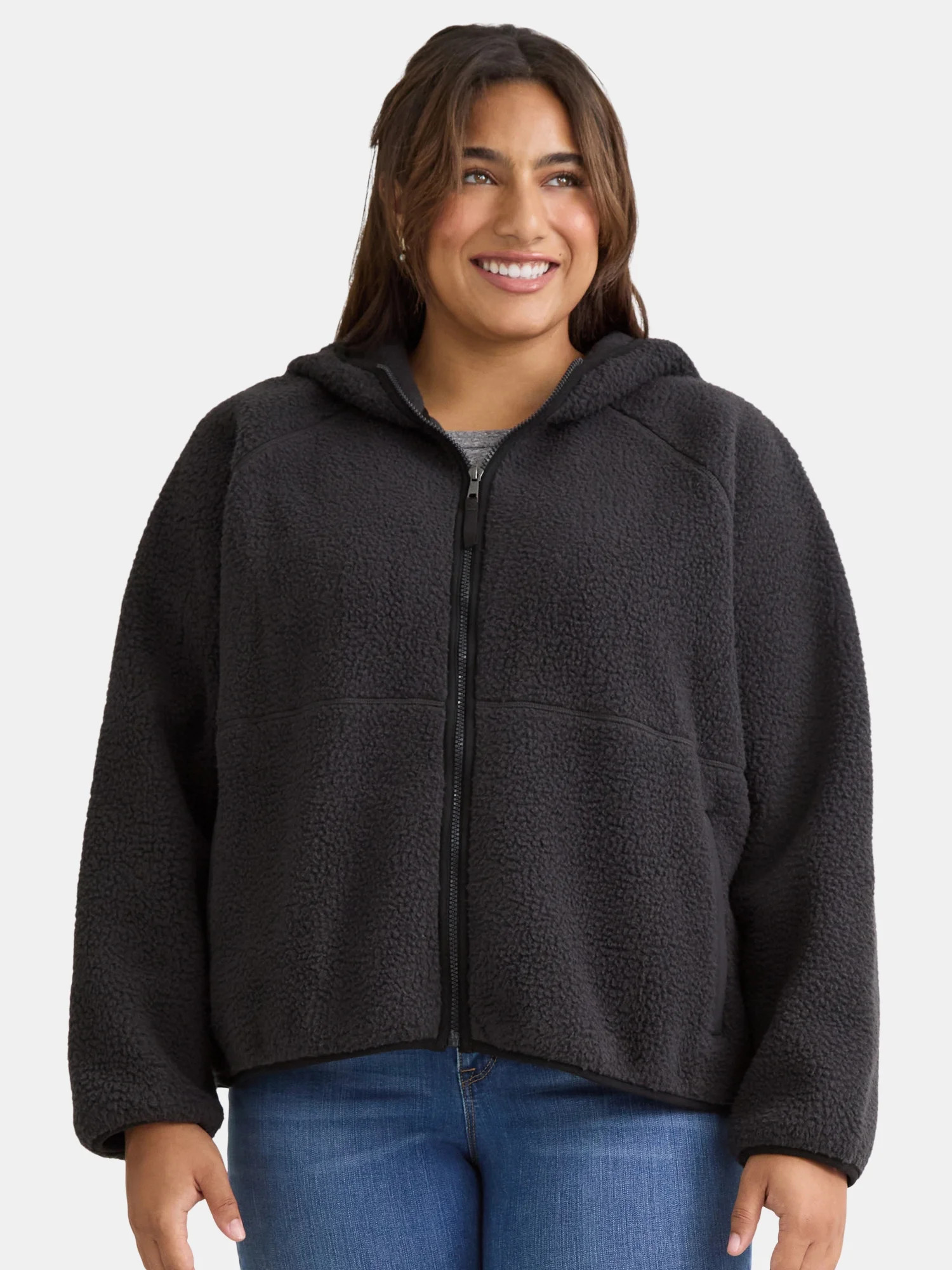 Time and Tru Women's and Women's Plus Fleece Zip Hoodie, Sizes XS-3X | Walmart (US)