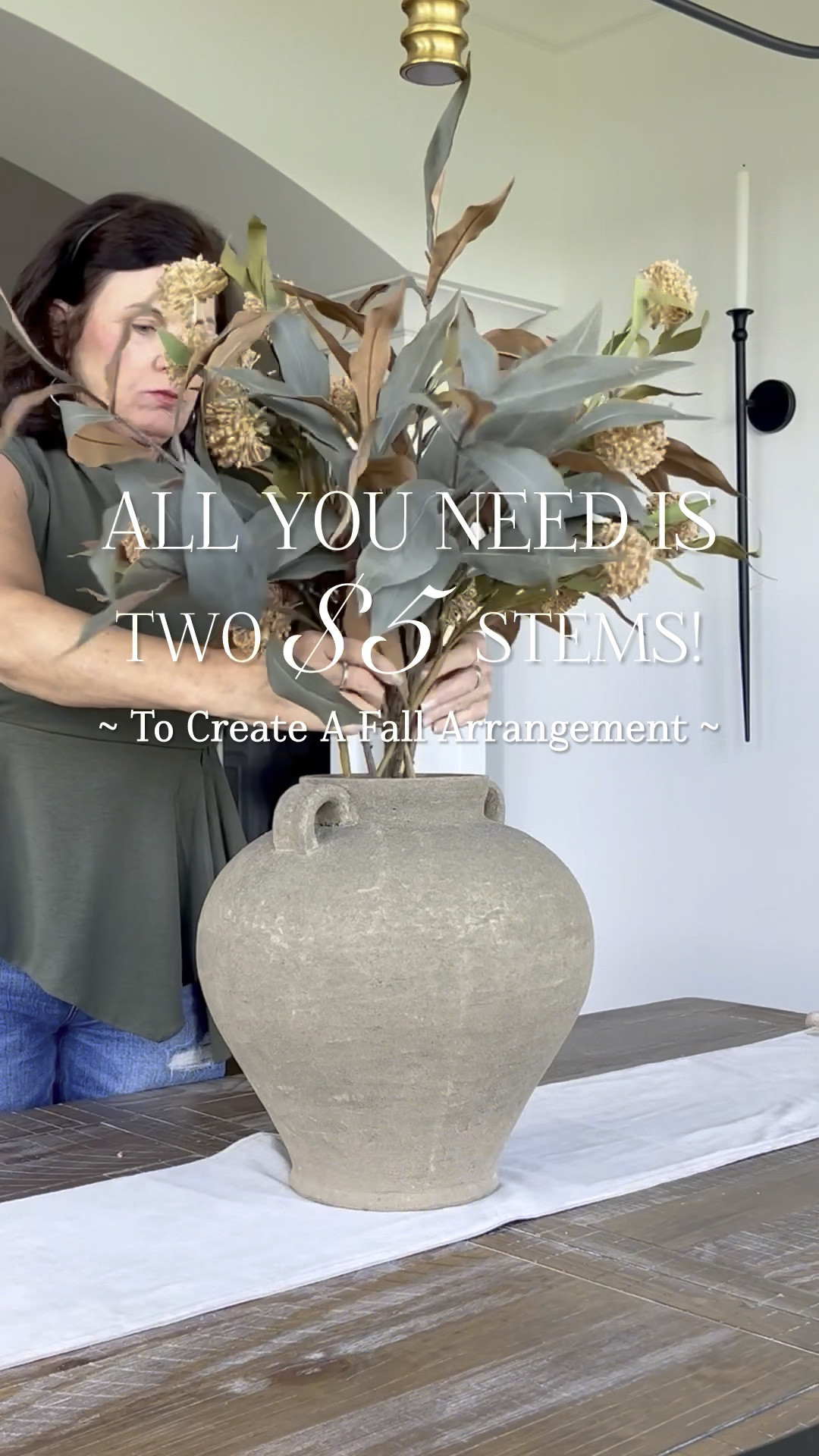It doesn’t need to be complicated or expensive. Create this beautiful fall arrangement with two $5 stems. Use any large vase or basket and arrange loosely. Bend stems where needed to create a natural look. I used 5 Magnolia and 4 Toasted Thistle stems. Easy peasy!

#ltkvlog

#LTKSeasonal #LTKHome #LTKSaleAlert