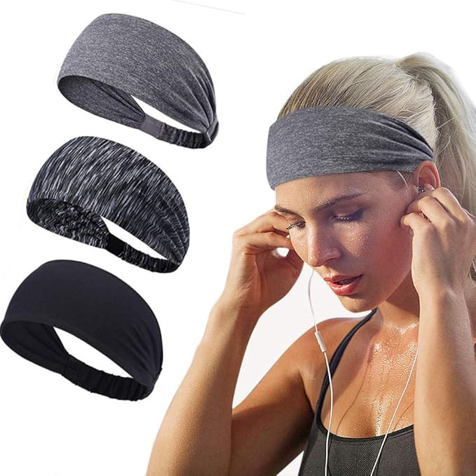 Joyfree Workout Headbands for Women Men Sweatband Yoga Sweat Bands Elastic Wide Headbands for Spo... | Amazon (US)