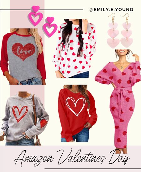 Amazon finds. Amazon fashion, Valentine’s Day outfit, heart earrings, Galentines day, valentines top 

#LTKunder50 #LTKSeasonal