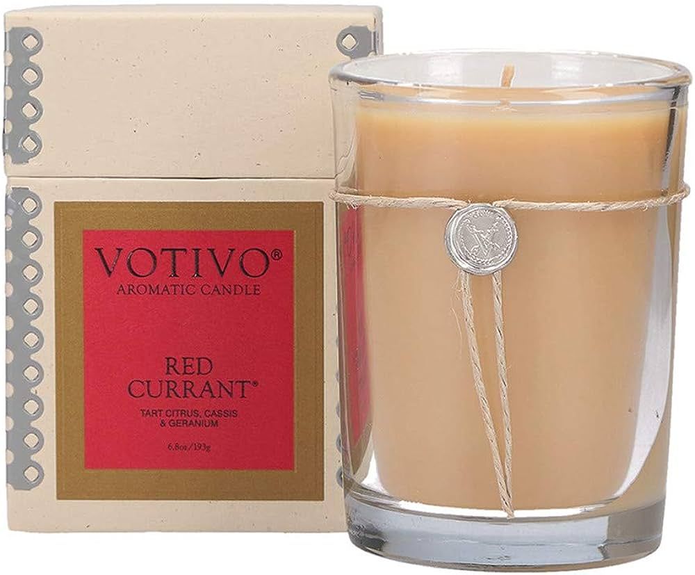 Votivo Red Currant 6.8 oz Aromatic Candle | Soy Wax Blend | Luxury Glass Jar Scented Candle & Box... | Amazon (US)