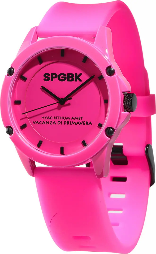 Forever Pink Silicone Strap Watch, 44mm | Nordstrom