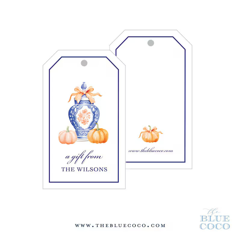 Pumpkins & Ginger Jar Gift Tags | Set of 16 | Etsy (US)