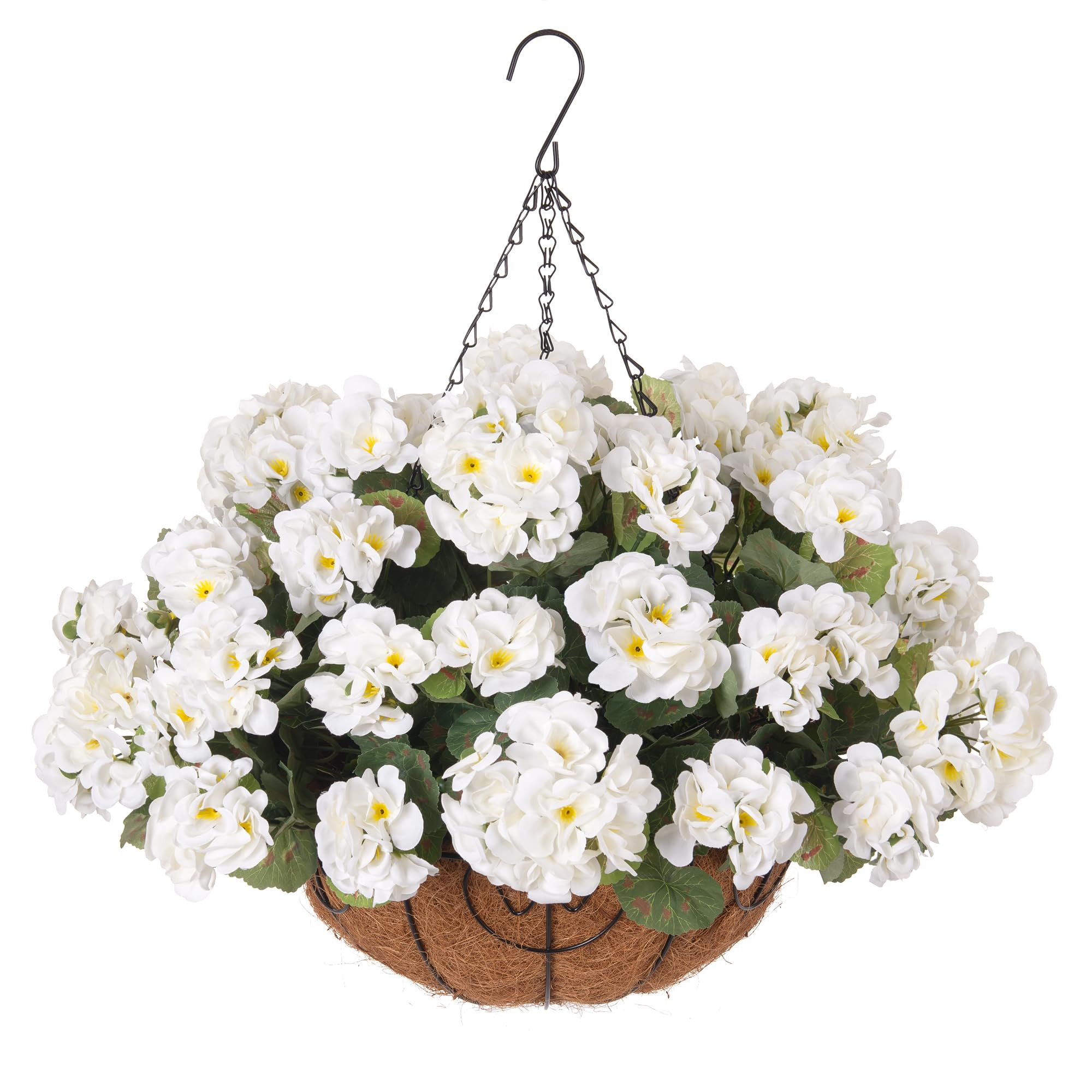 INSPRING Geraniums Artificial Flowers Hanging Basket for Outdoors Outside Spring Decoration, 8 Bu... | Amazon (US)