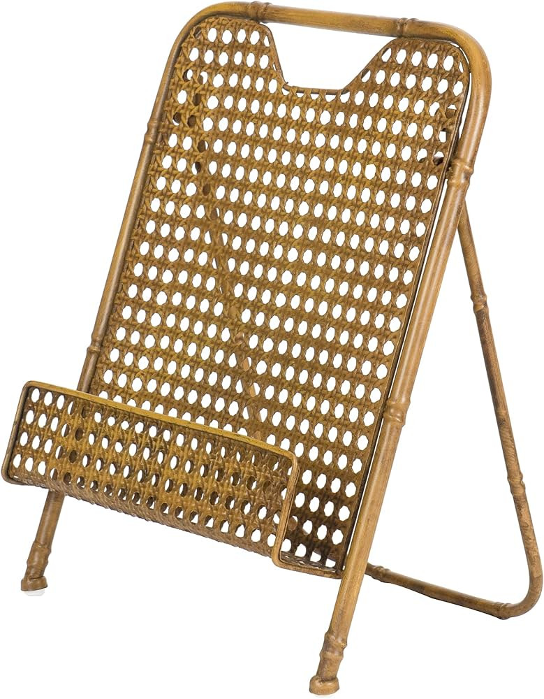 Red Co. 13.5 x 10 inch Decorative Foldable Metal Wire Bamboo Cookbook Stand & Recipe Holder, Aged... | Amazon (US)