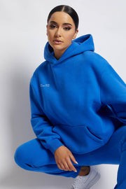 Bree Oversized Fleeceback Hoodie - Cobalt Blue | MESHKI US