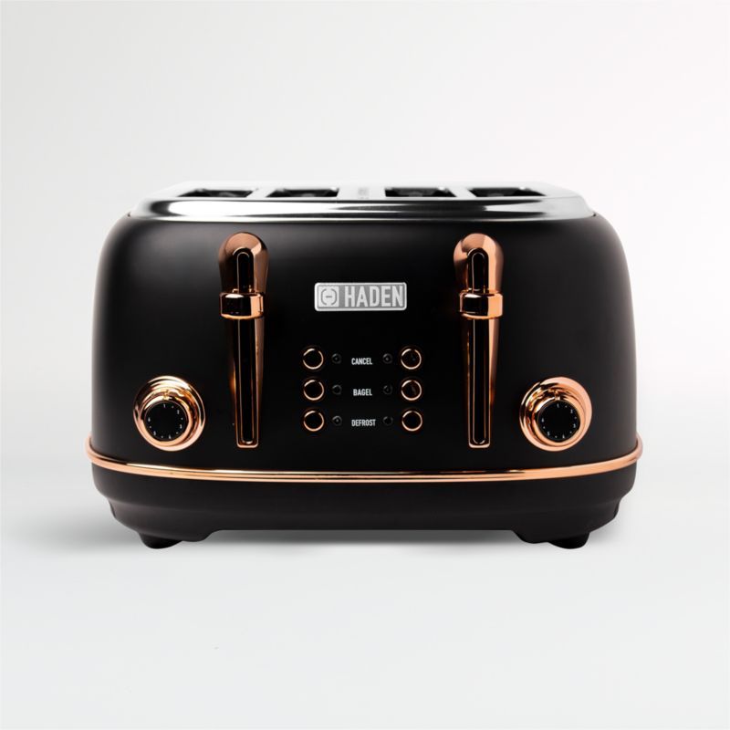 Haden Black and Copper Heritage 4-Slice Toaster + Reviews | Crate & Barrel | Crate & Barrel