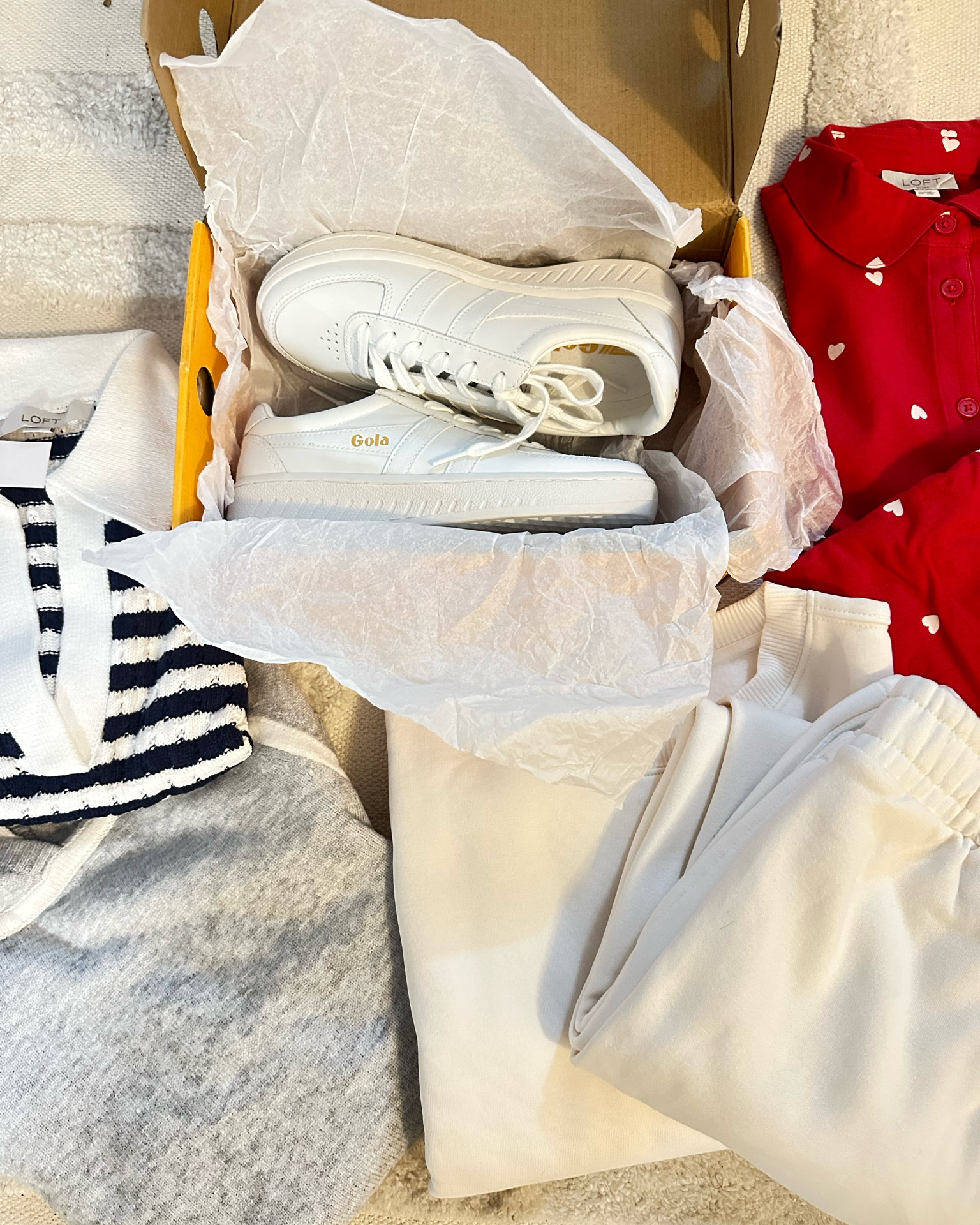 my haul from LOFT! a fresh pair of white sneaks, Vday pjs, a new sweat set, new sweaters… can you even 

#LTKStyleTip #LTKSaleAlert #LTKGiftGuide