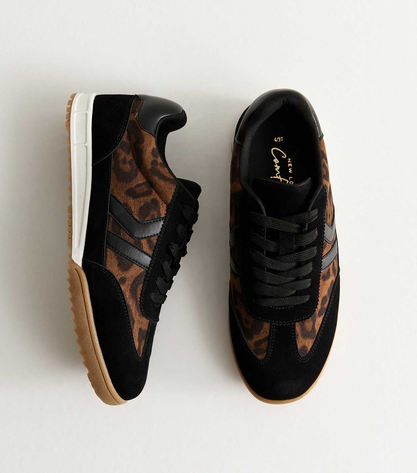 Brown Leopard Print Panelled Faux Leather Trainer | New Look | New Look (UK)