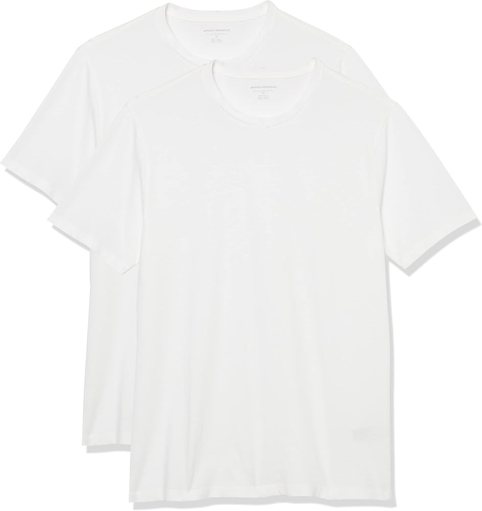 Amazon Essentials Men's Short Sleeve T-Shirts, Slim-Fit, Crewneck, Pack of 2 | Amazon (US)