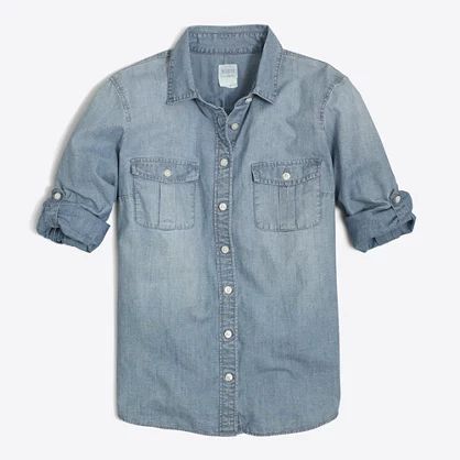 Factory classic chambray shirt in perfect fit | J.Crew Factory