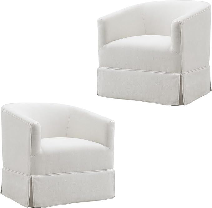 Swivel Accent Chair Set of 2, Upholstered Swivel Chairs for Living Room, Bedroom, Lounge, Fabric ... | Amazon (US)