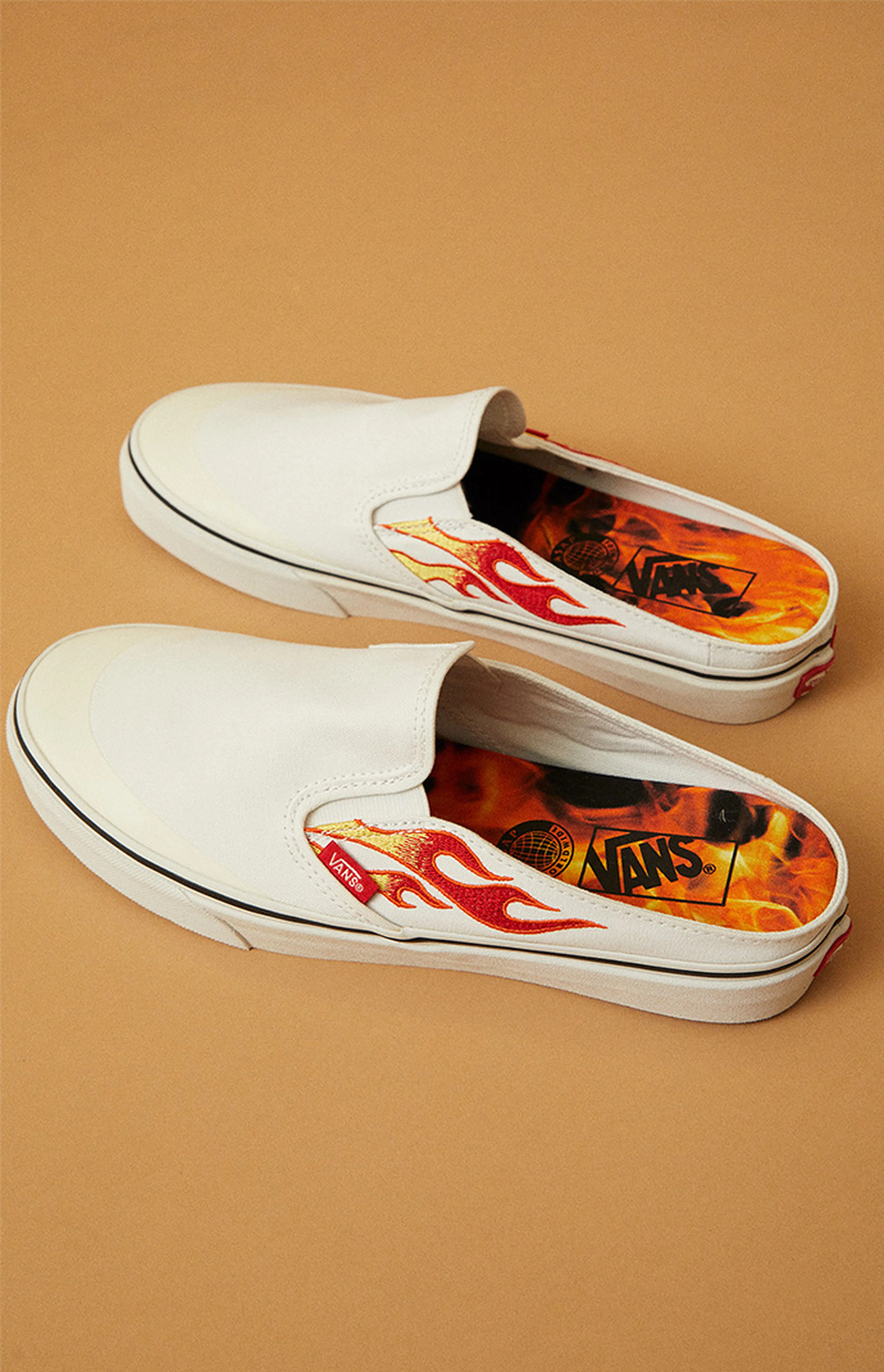 Vans x A$AP Worldwide White & Red Classic Slip-On Mule Shoes | PacSun | PacSun