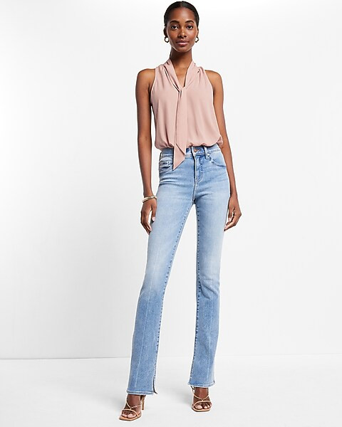 Tie Neck Sleeveless Thong Bodysuit | Express