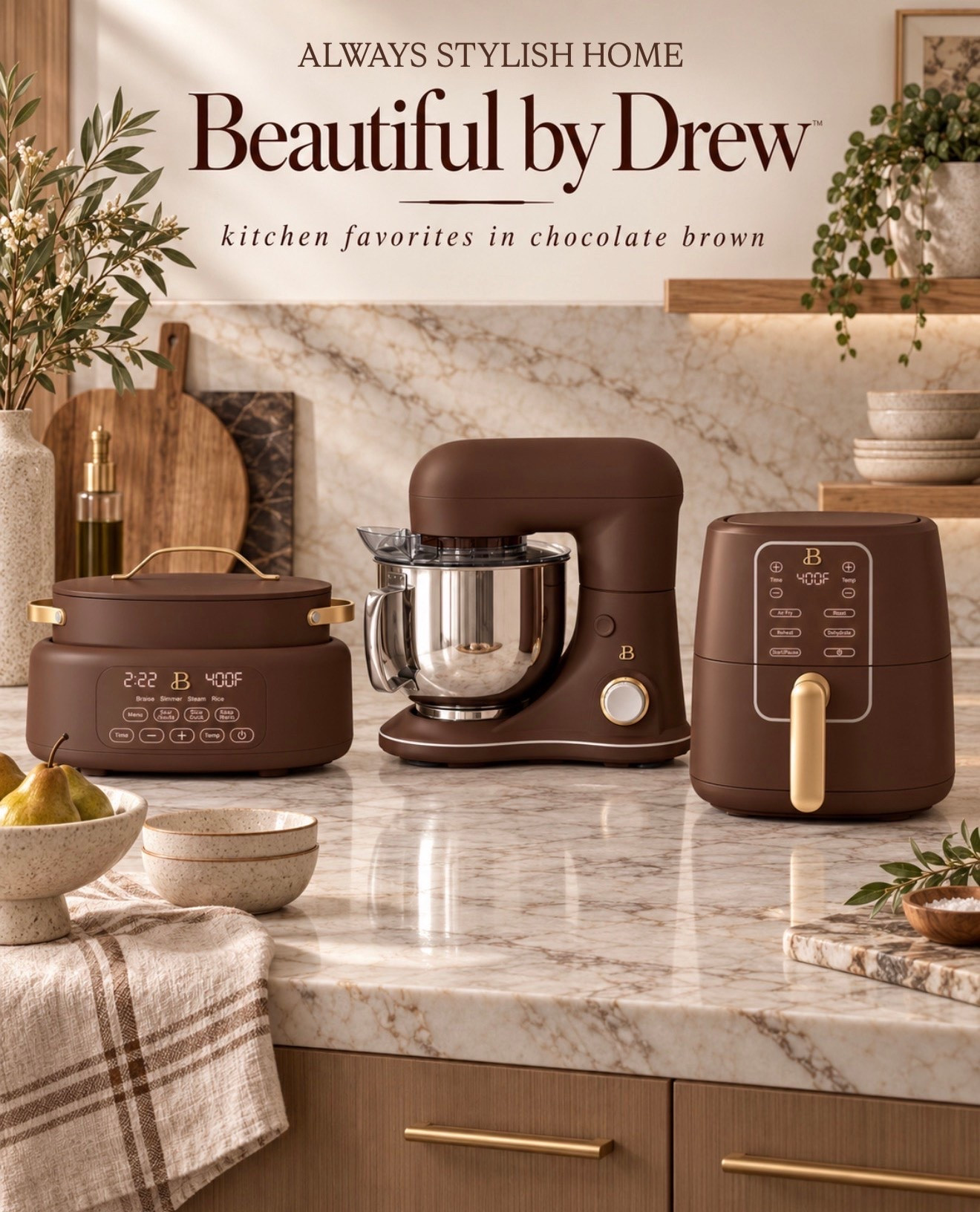 NEW rich chocolate brown color! Beautiful by Drew kitchen appliances.

#LTKHome