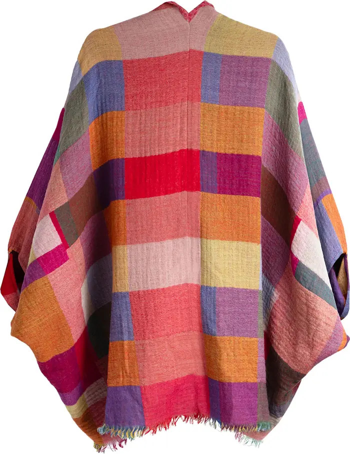 Rainbow Plaid Wool Ruana | Nordstrom Rack
