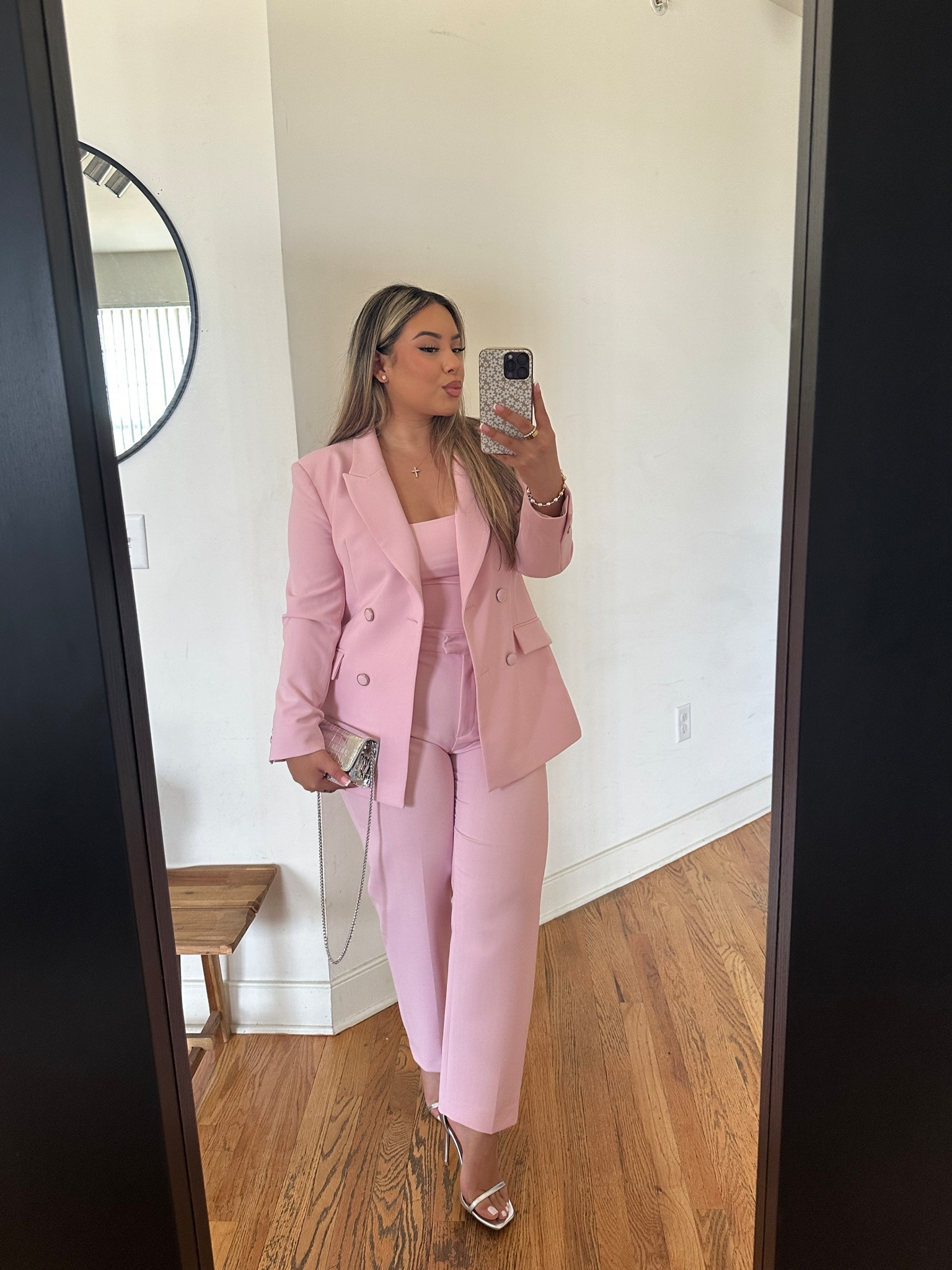 OOTD💖 sizing below ⬇️ 

Blazer: L 
Tube Top: L 
Pants: XL - I didn’t want to have any rolls out lol so I sized up. The L was too perfect and not great for sitting down lol. I’d say they are TTS tho!


#LTKSeasonal #LTKMidsize #LTKStyleTip