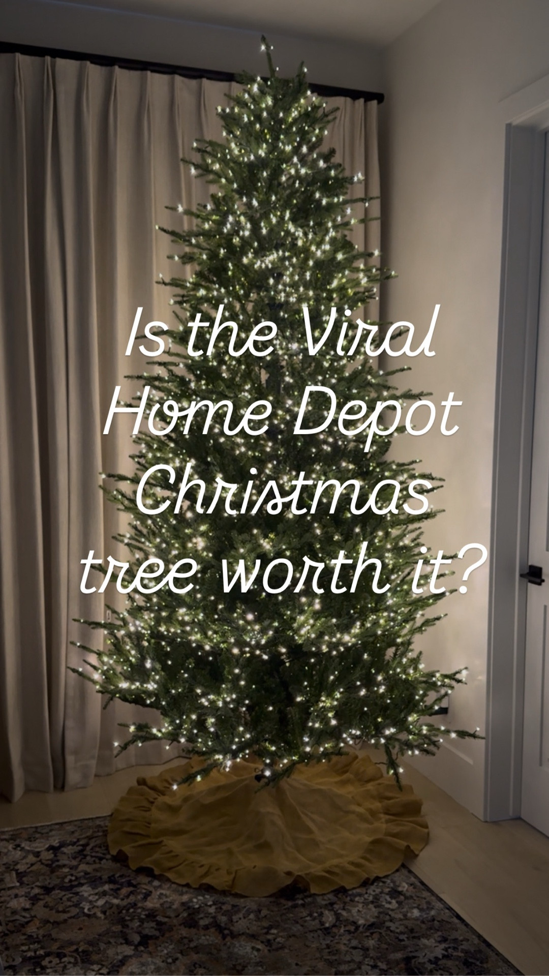 Finally decided to get the viral Home Depot Christmas tree. I did not know if it was going to live up to the hype, but oh my gosh it did! Not only is it gorgeous, but there’s no fluffing involved. It comes out of the box like this! And the branches are the soft bristles, not scratchy at all, which is huge for me for decorating! I am absolutely obsessed! And I love that it has colorful lights too for the kiddos! 🎄

#LTKHome #LTKHoliday