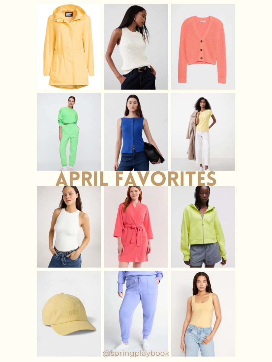 April Favorites:

April showers stood no chance against your new raincoat! If you didn’t already grab one, it’s still on sale! I consider it the upgraded version of my old Amazon coat. 

We are still cozied up in our Gap Factory sweat sets. But it’s about time to swap out those pants for the matching sweatshorts!

So many fun new arrivals at Banana Republic Factory. Peach, Cream, and Yellow have been your faves. 

Let’s not forget those basics! A $15 Flamingo pink robe, $10 Cream (double layer) tank, and this yellow tank is on sale for under $10!

#createdcolorful #createdcolorfulspring #hocspring #tcispring #pcaspring #lightspring #warmspring #truespring #brightspring #clearspring #paintboxspring #bluespring



#LTKSeasonal #LTKOver40 #LTKMidsize