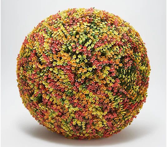 Wicker Park 19" Faux Floral Oversized Garden Sphere | QVC
