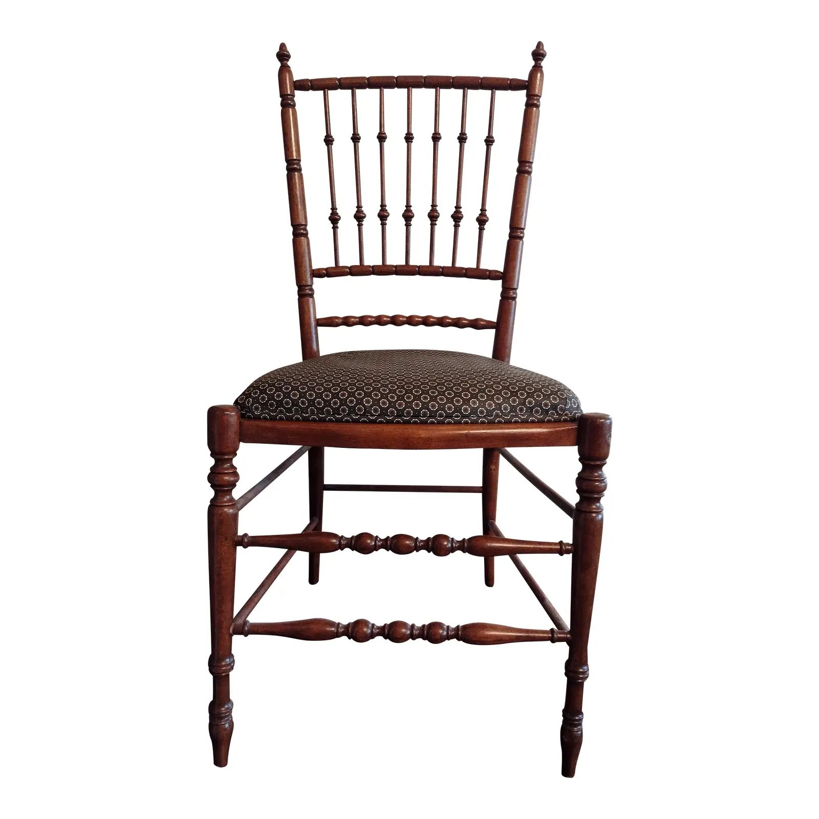 Antique Wood Turned Spindle Colonial Style Chair With a Faux Bamboo Look | Chairish