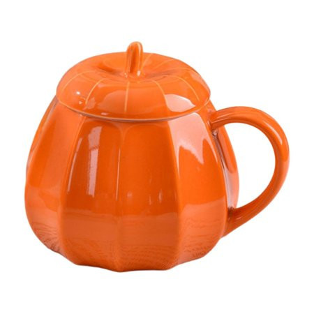 Halloween Pumpkin Mug Ceramic Shaped with Lid Large Handle Heat Resistant for Coffee Milk Hot Chocolate Yogurt Dessert Christmas Birthday Home Office | Walmart (US)