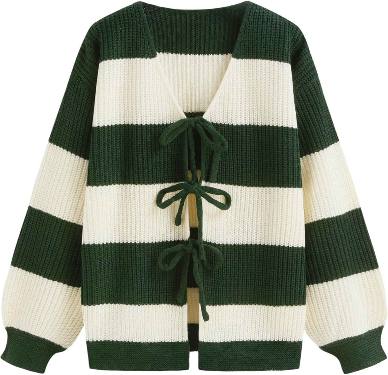 CIDER Cardigan Sweater for Women Tie Front Striped Cute Y2k Trendy Outfits | Amazon (US)