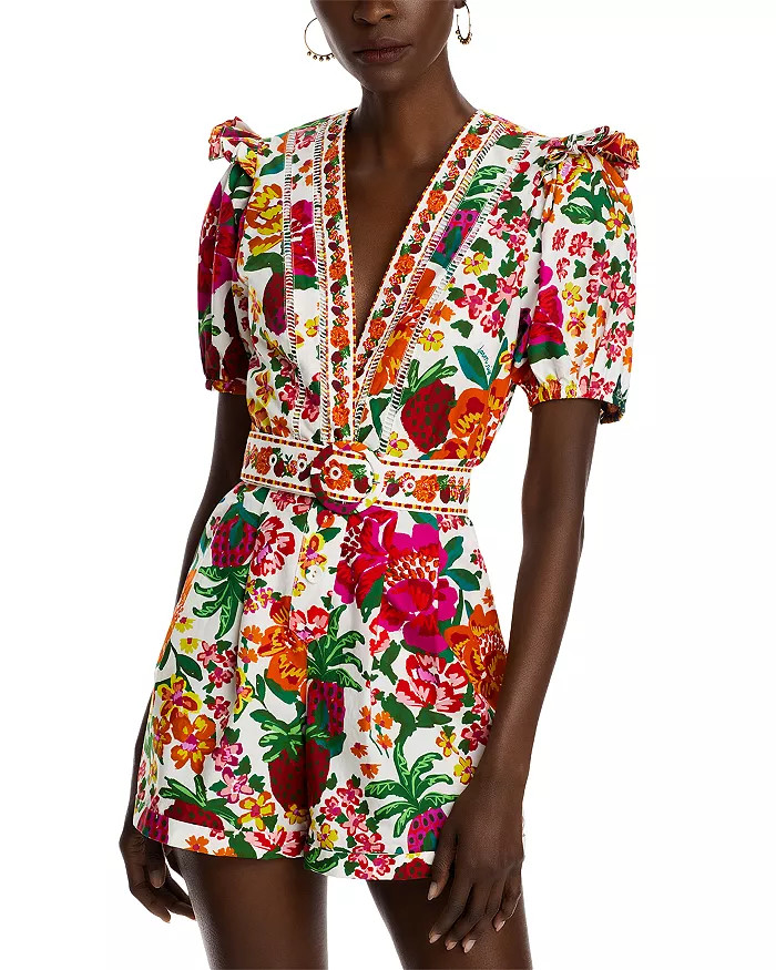Cotton Flowerful Sketch Romper | Bloomingdale's (US)