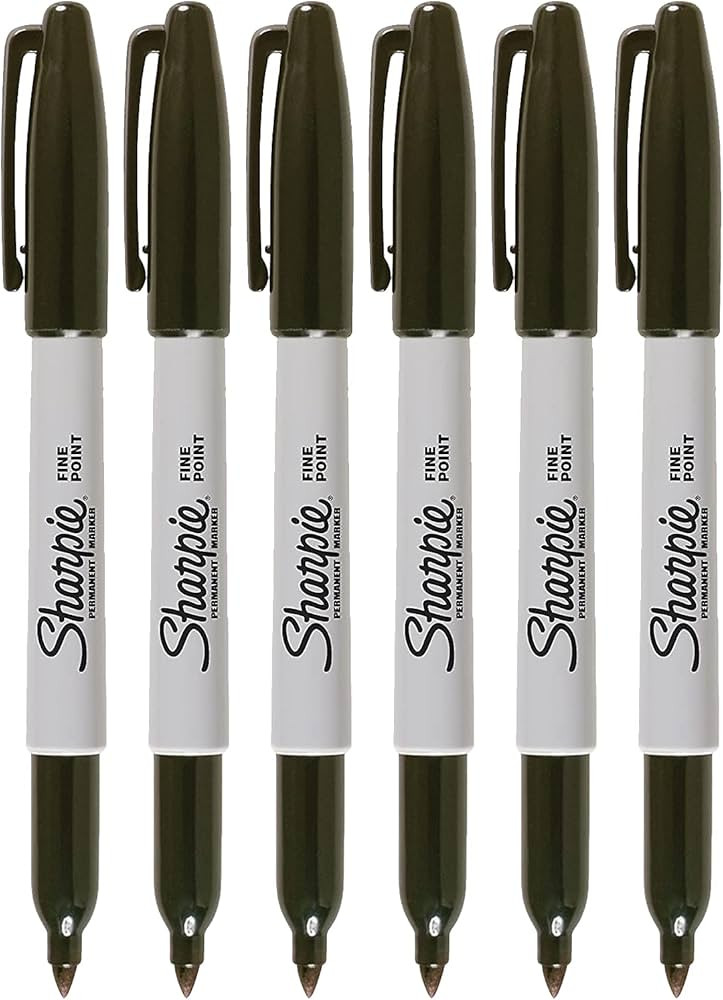 Sharpie 6 Pack 30101 Fine Point Permanent Marker Black | Amazon (US)