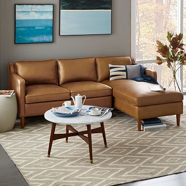 Hamilton Leather 2-Piece Chaise Sectional | West Elm (US)