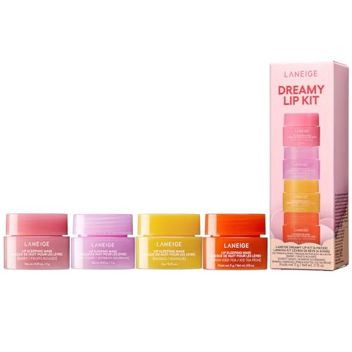 LANEIGE Dreamy Lip Kit: Lip Sleeping Mask Berry, Sweet Candy, Mango, and Peach Iced Tea, Nourish, Hydrate, Vitamin C, Shea Butter, Coconut Oil | Amazon (US)