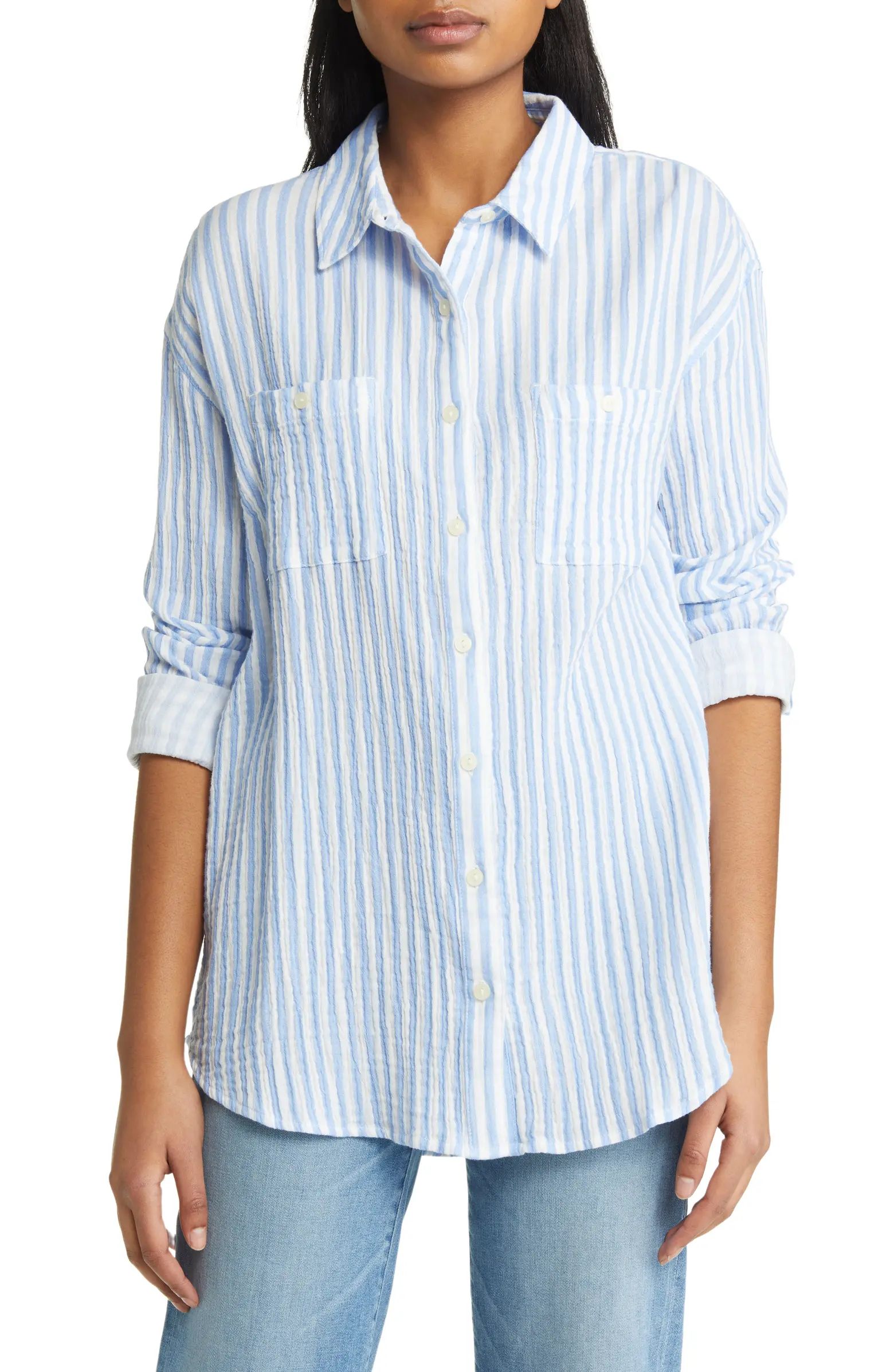 Cotton Gauze Button-Up Shirt | Nordstrom