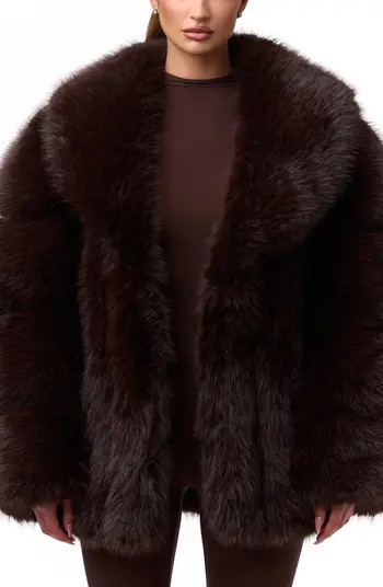 Shawl Lapel Faux Fur Coat | Nordstrom