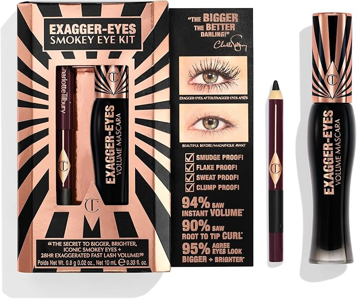 Charlotte Tilbury Exagger-Eyes Smokey Eye Makeup Kit - Includes Exagger-Eyes Volumizing Mascara a... | Amazon (US)