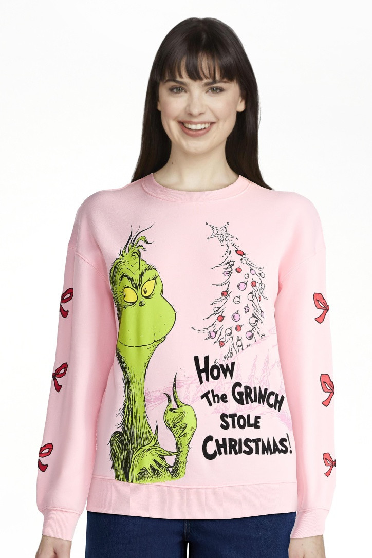 Dr Seuss The Grinch Women's Graphic Fleece Sweatshirt with Long Sleeves, Sizes XXS-XXL | Walmart (US)