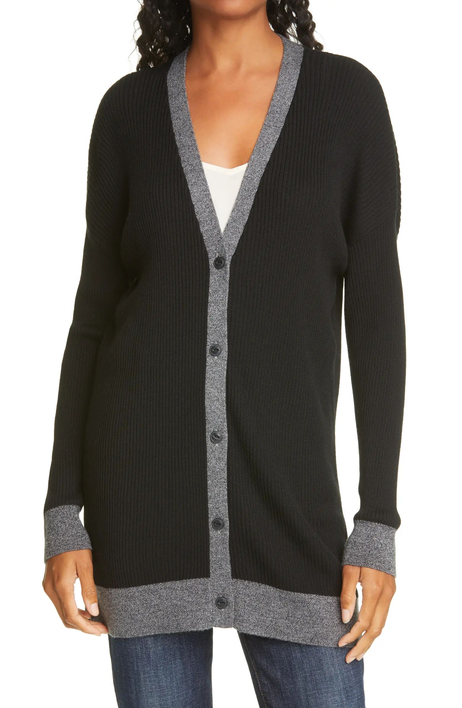 Lightweight Merino Wool Ribbed Cardigan | Nordstrom