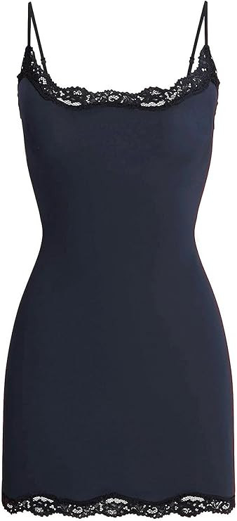 Starrylion Sexy Lace Mini Dress Padded Bodycon Spaghetti Strap Party Club Dress | Amazon (US)