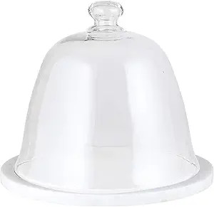 Santa Barbara Design Studio Table Sugar Marble Domed Cake Plate, 10" x 10", White | Amazon (US)