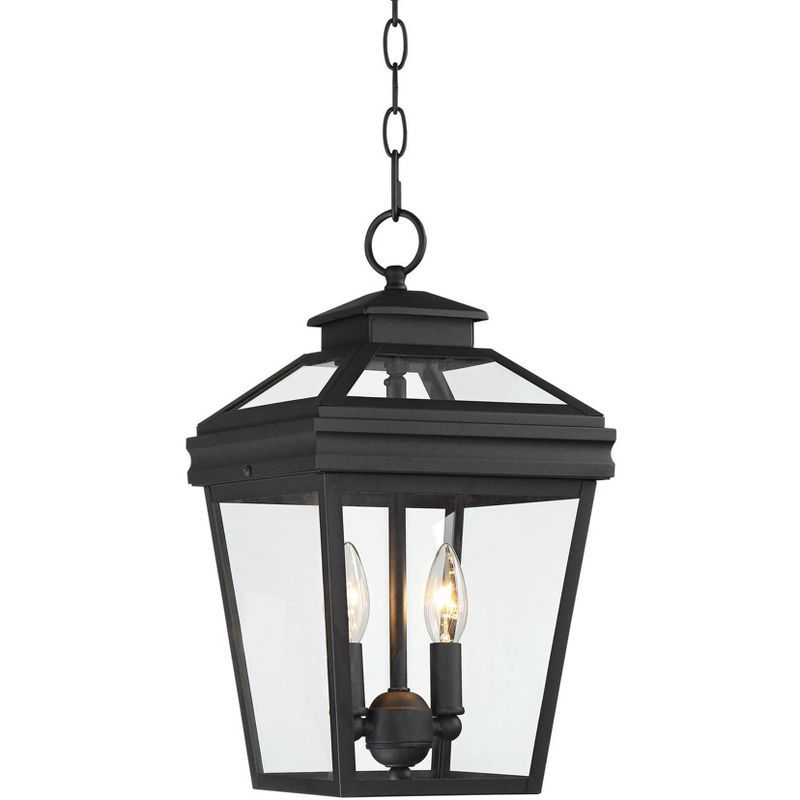 John Timberland Traditional Outdoor Ceiling Light Hanging Black Lantern 16 1/2" Clear Glass for E... | Target